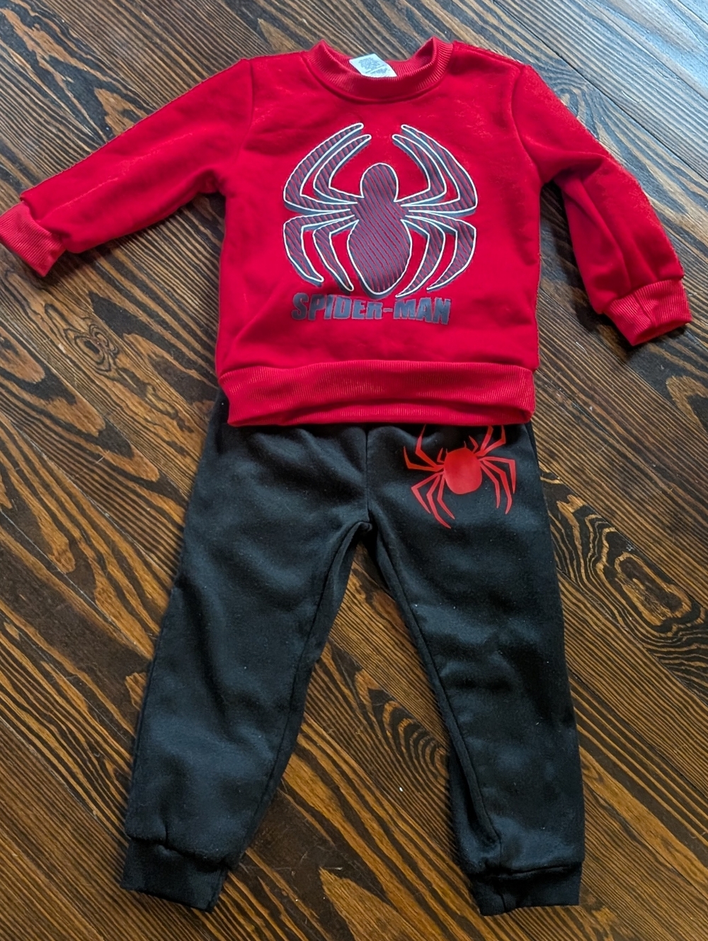 Marvel Red Spider Logo Sweatshirt with Black Joggers Set